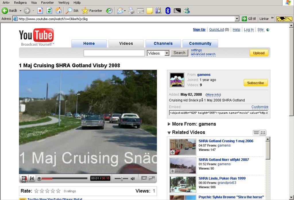Se alla mina YouTube filmer p Internet  (ppnas i nytt fnster)